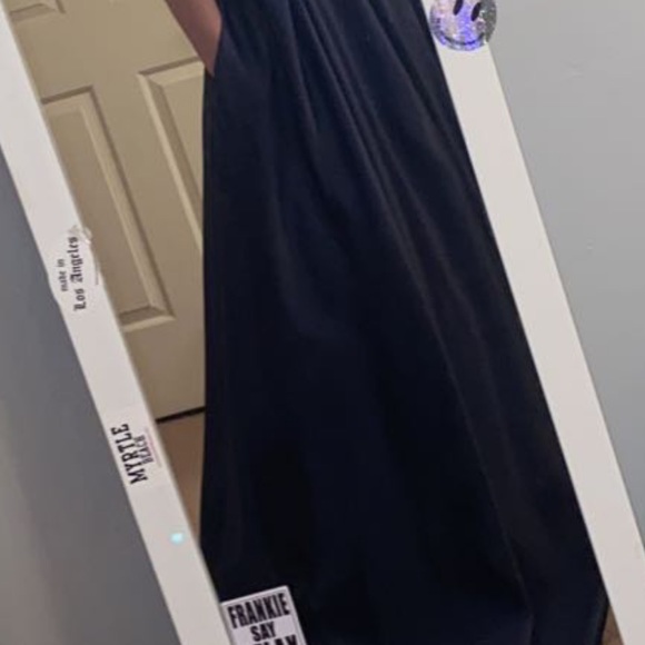 Navy blue prom dress with pockets - Picture 2 of 2